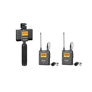 Venta de Mezclador con micrófonos inalámbricos y receptor de doble canal con empuñadura de estabilización Saramonic UWMIC9 KIT13