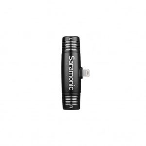 Venta de Micrófono estéreo compacto para dispositivos iOS con conector Lightning Saramonic SPMIC510 DI