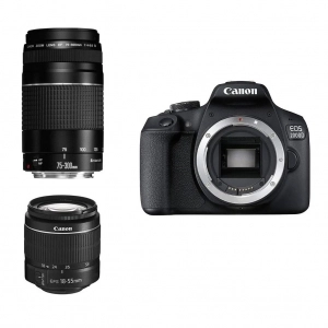 Venta de Cámara fotográfica réflex digital con objetivo Canon EOS 2000D + EF-S 18-55 DC + EF 75-300