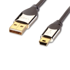 Alquiler de Cable USB 2.0 Tipo A - Mini B Lindy Cromo 5m