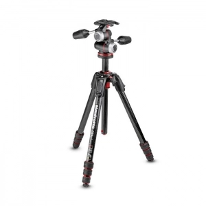Venta de Kit Trípode 190Go! M 4 secc. con rótula 3 way XPRO - Carbono  Manfrotto MK190GOC4-3WX