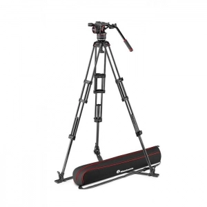 Venta de Kit video con trípode carbono Twin + rótula Nitrotech N8. Estab. ras de suelo Manfrotto MVKN8TWINGC 