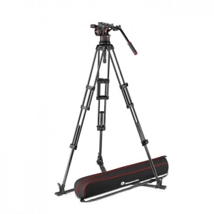 Venta de Kit video con trípode carbono Twin+rótula Nitrotech N12. Estab. ras de suelo  Manfrotto MVKN12TWINGC