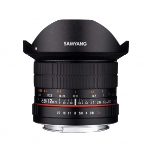 Venta de Objetivo fotográfico gran angular Samyang 12mm F2.8 ED AS NCS Ojo de Pez para Canon M
