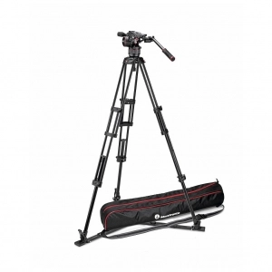 Alquiler de Trípode con estabilización a ras de suelo y rótula de vídeo (Kit) Manfrotto Nitrotech N8 y 546GB Twin GS