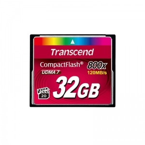 Alquiler de Tarjeta de memoria Compact Flash de 32GB Transcend CF 32GB 800x (120MB/s)
