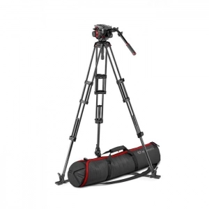 Venta de Kit video con trípode carbono Twin + rótula 504HD. Estab. ras de suelo Manfrotto MVK504TWINGC 