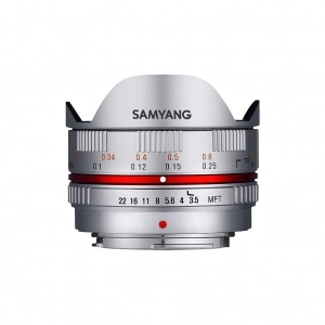 Venta de Objetivo fotográfico ojo de pez Samyang 7.5mm F3.5 UMC Ojo de pez para MFT (plata)