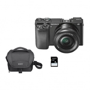 Venta de Cámara evil sin espejo con objetivo y tarjeta SD Sony A6000 + E PZ 16-50 mm OSS + SD 8GB + bolsa